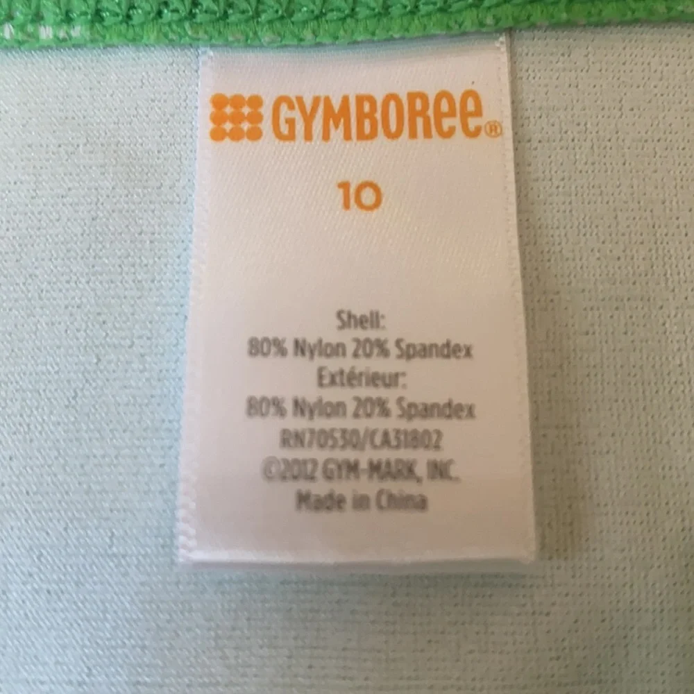 GYMBOREE GIRLS SWIM SUIT GREEN WITH FLOWERS - 10